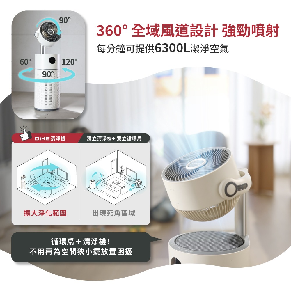 【會員優惠】DIKE🔥HCF630ｘ360° HEPA14空氣循環二合一抗敏清淨機📢譽的生活美食舖📌26/04-細節圖8
