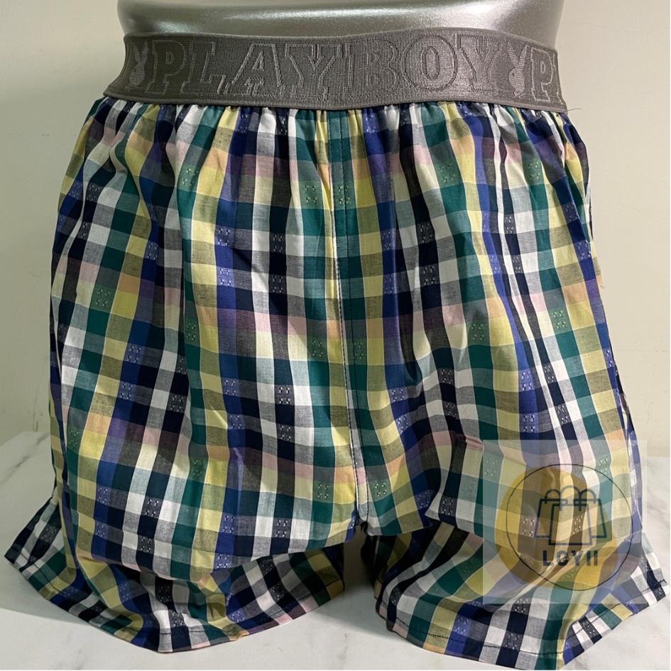 免運現貨秒出  PLAYBOY 男內褲  織帶五片式平口褲 寬鬆平口褲 四角褲 ｛樂藝 LOYII ｝-細節圖2