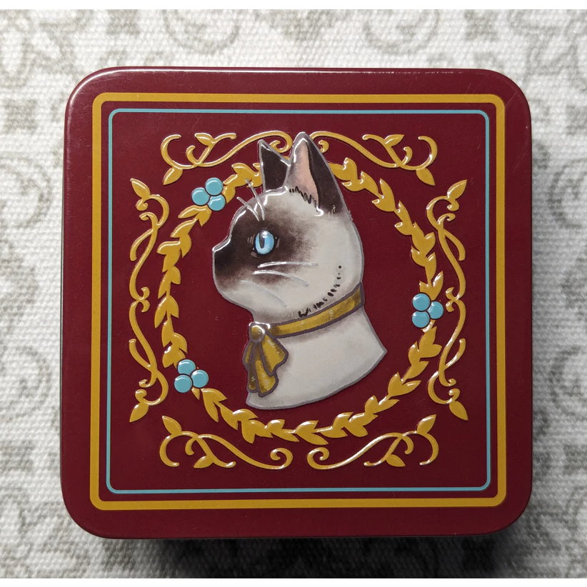 日本限定精緻鐵盒 暹羅貓 黑貓 貓咪 收納 小物 禮物-細節圖2