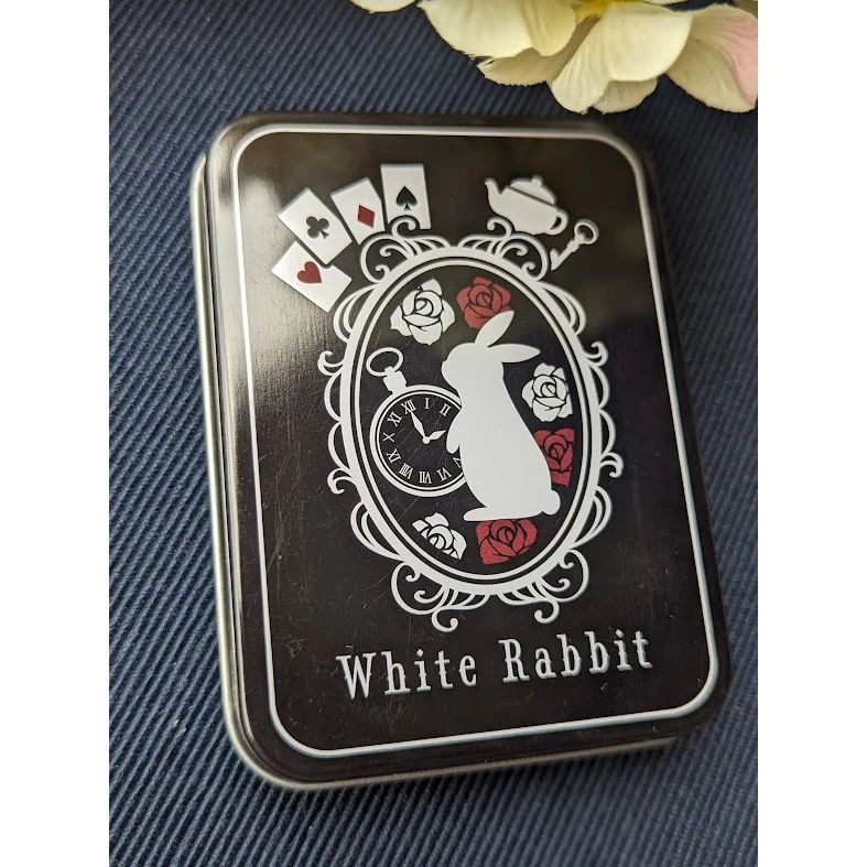 日本限定精緻鐵盒  收納 小物 禮物 愛麗絲夢遊仙境-規格圖3