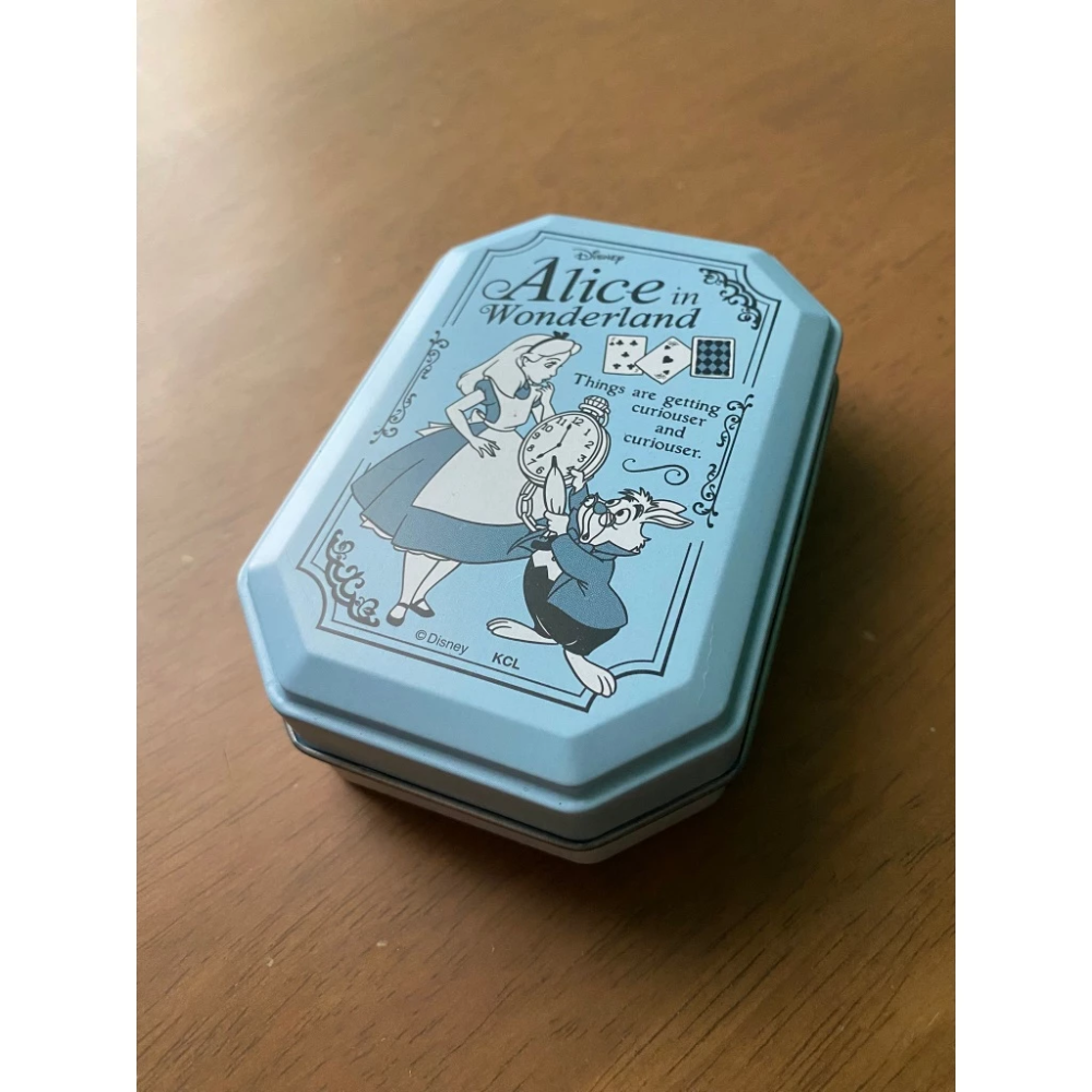 日本限定精緻鐵盒  收納 小物 禮物 愛麗絲夢遊仙境-規格圖3