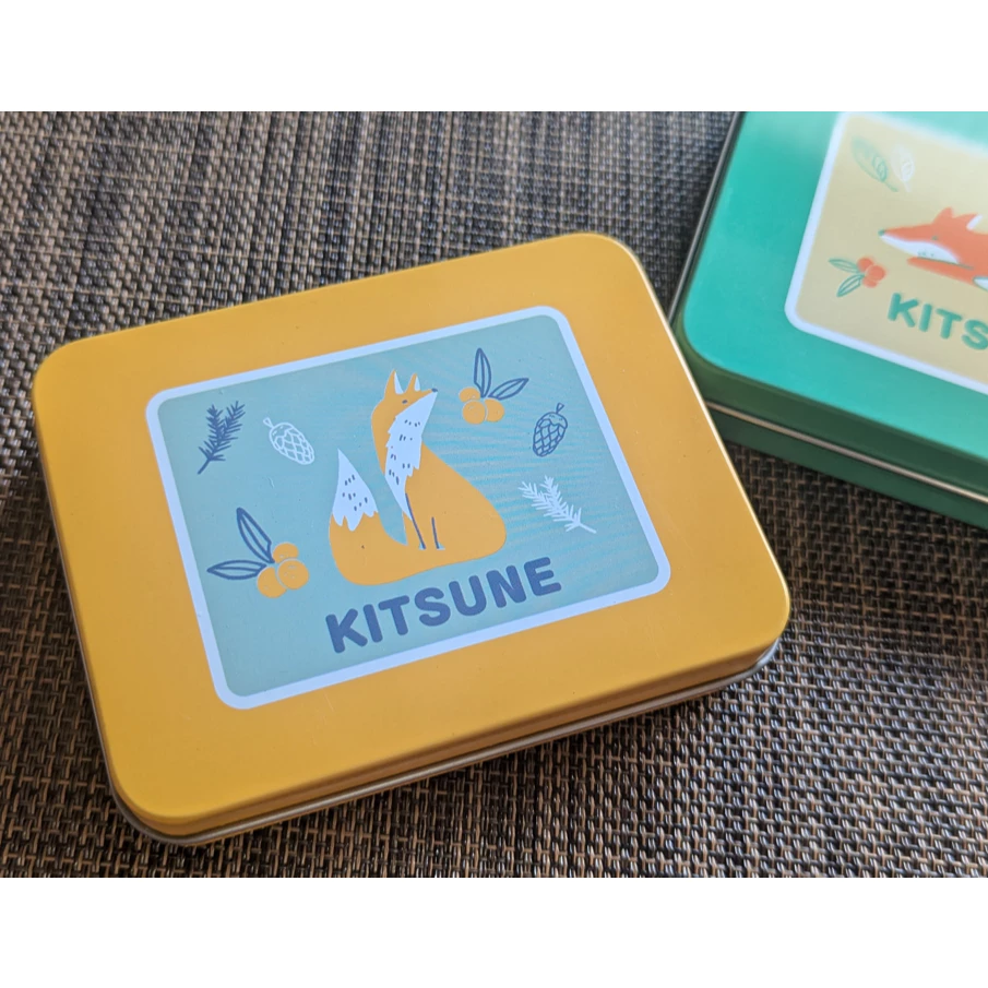 日本限定精緻鐵盒 收納 小物 禮物 狐狸-規格圖2