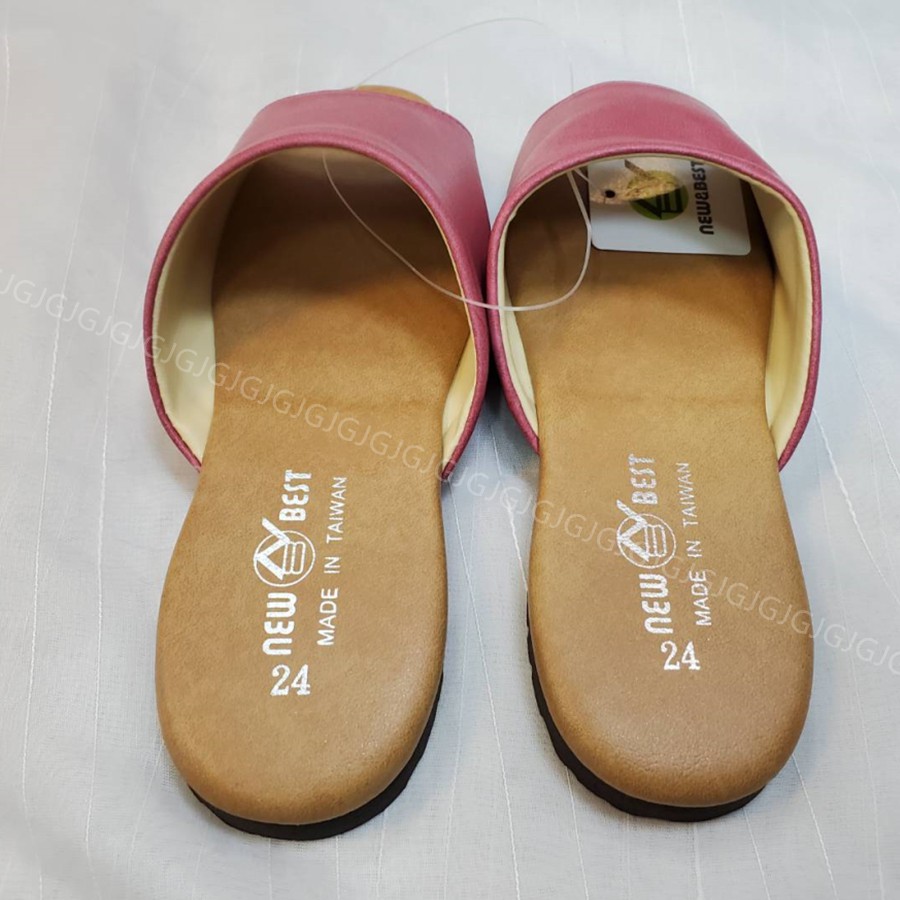 佳冠附發票~桃色 彩色莫蘭迪色彩拖鞋 台灣製居家皮革拖鞋 素色拖鞋 素面拖鞋 男女皮拖鞋 橡膠底防滑室內拖鞋   情侶鞋-細節圖5