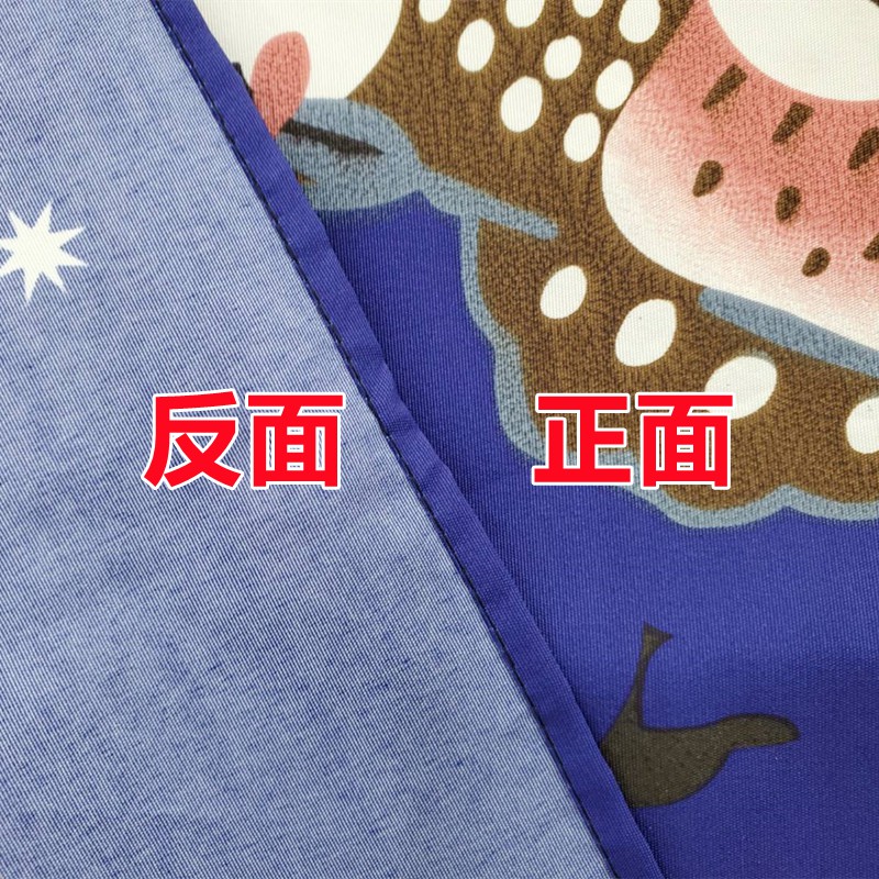 佳冠附發票~藍 祝福貓頭鷹門簾 日式對開長門簾、尺寸約80*150CM，雪屋 貓頭鷹 門簾櫃簾 裝飾簾 不附桿需另購-細節圖3