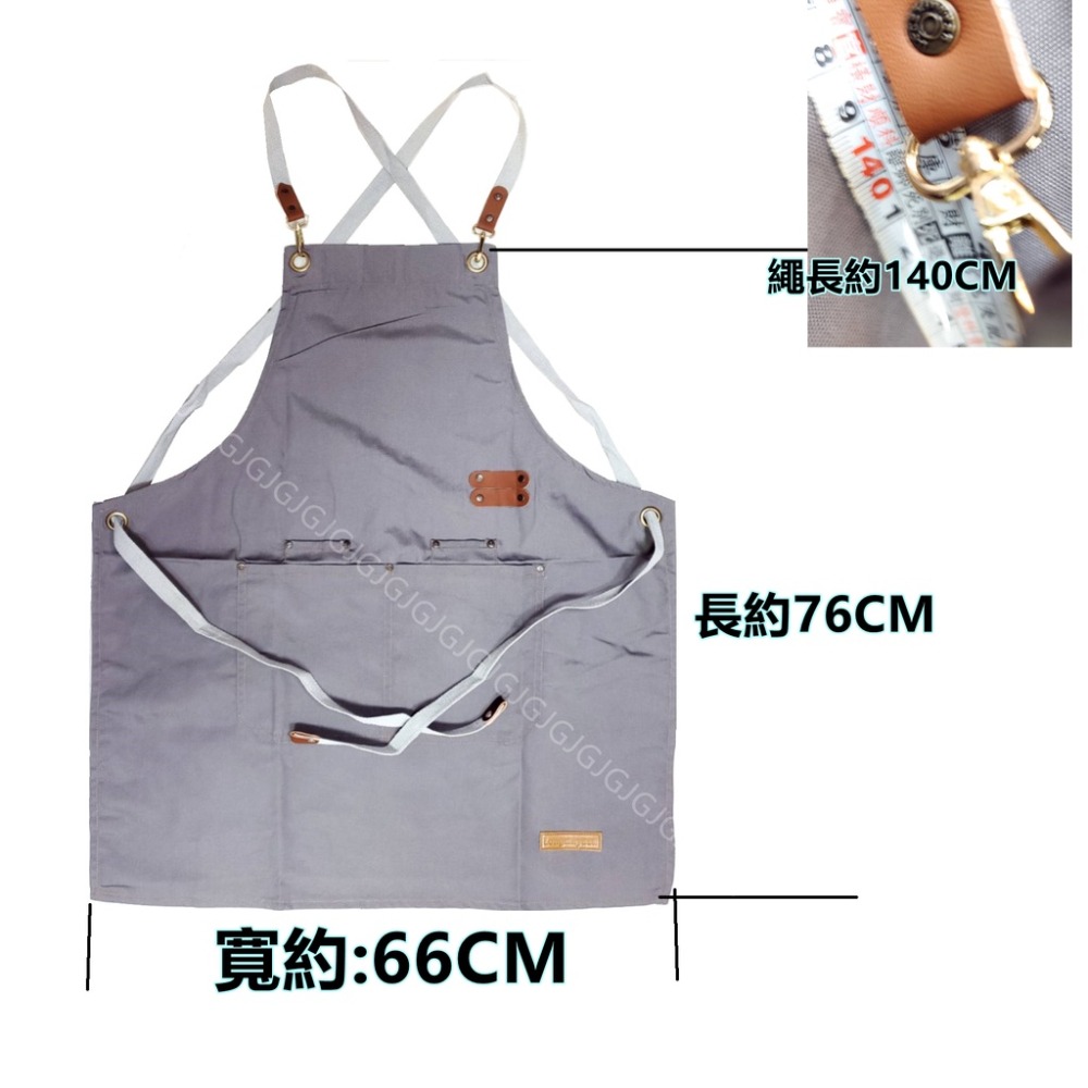 佳冠附發票~日式帆布工業風圍裙 日式職人工業風帆布圍裙  牛仔圍裙 復古文青圍裙 交叉圍裙 餐飲業 幼兒園 廚房制服-細節圖3