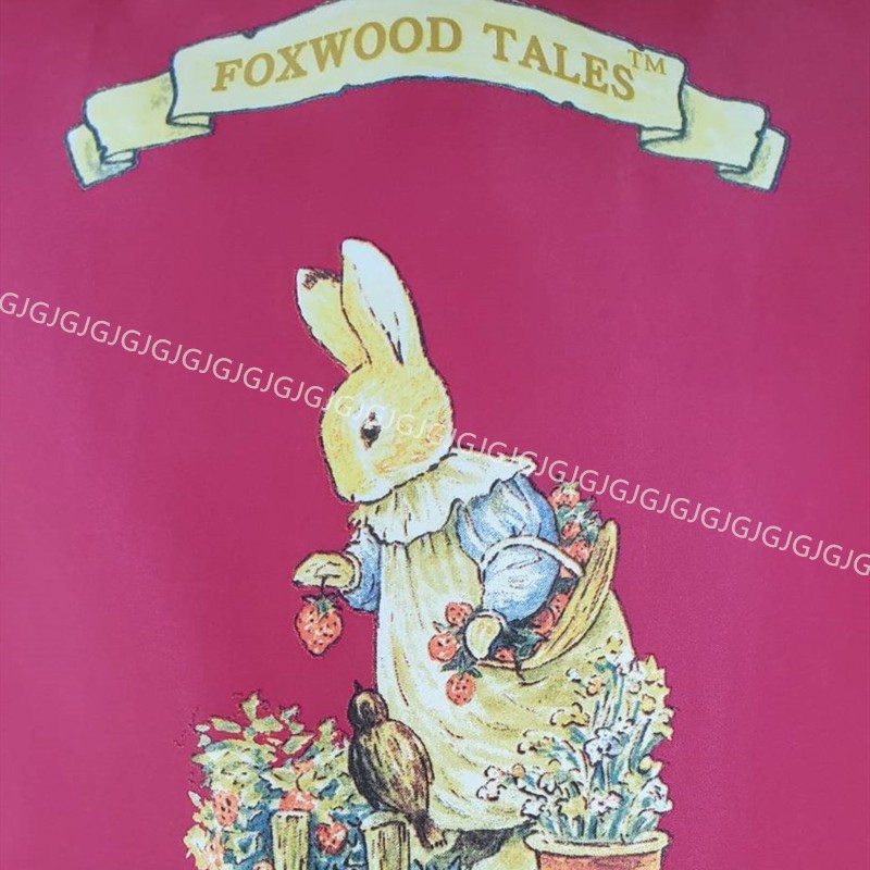 佳冠附發票~紅 彼得兔圍裙 狐狸傳奇圍裙 正版授權台灣製 ，二口袋圍裙圍廚房圍裙咖啡廳圍裙 餐飲圍裙-細節圖3