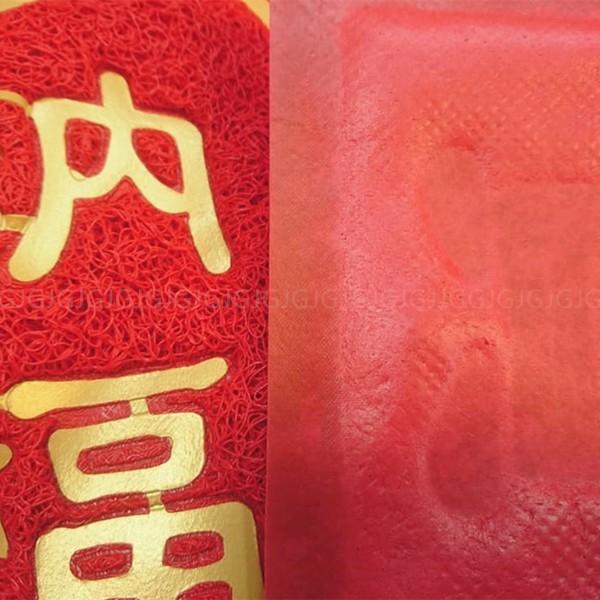 佳冠附發票~加大2隻貓燙金招財貓刮泥踏墊 尺寸約:60*90CM 刮沙踏墊 地墊止滑墊 腳踏墊 室內外墊 歡迎光臨踏墊-細節圖3