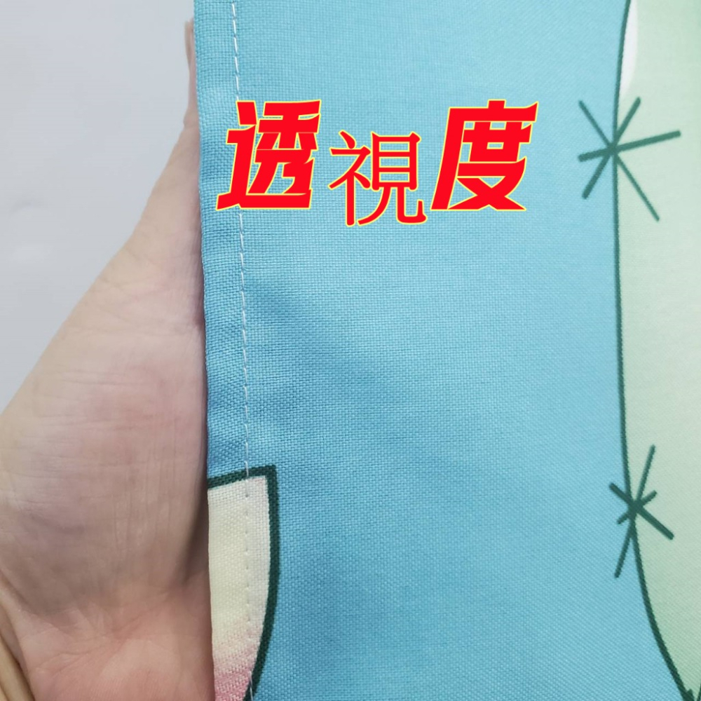 佳冠附發票～藍 仙人掌門簾 多肉植物門簾 日式一片式對開麻布長門簾，尺寸約80*150，櫃簾 壁簾 不附桿需另購-細節圖4