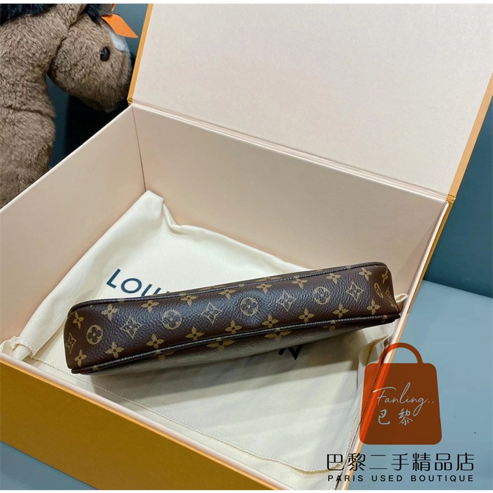 99新 路易威登 LV MULTI POCHETTE 粉色肩帶 三合一/五合一麻將包 斜挎包 腋下包 單肩包M44840-細節圖6