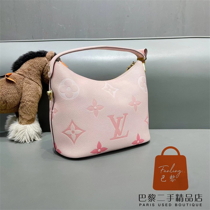 現貨 99新 路易威登 LV MARSHMALLOW 粉色 壓紋 鏈條 腋下包 手提包 單肩包 斜挎包 M45697-細節圖3