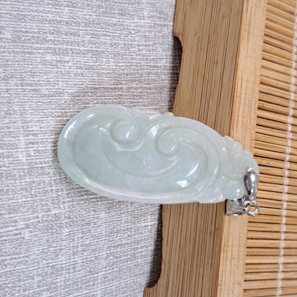 逸品軒～天然緬甸玉A貨-Z5886-如意墜子 長40.8mm寬19.7mm厚5.8mm 💰特價500元 🌿人們將其比-細節圖5