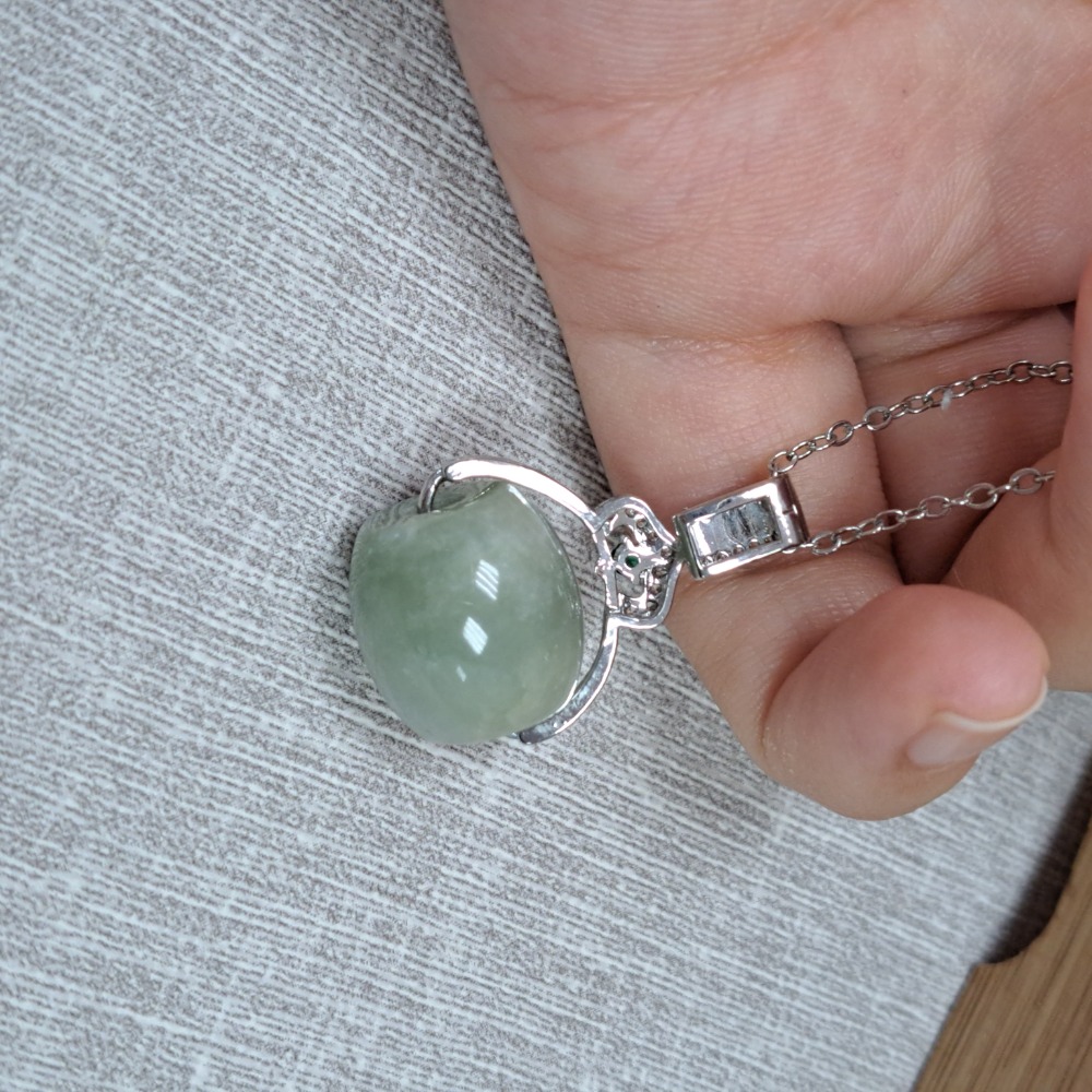 逸品軒～天然緬甸玉A貨-Z5888-路路通墜子 直徑13.8mm寬14mm孔徑3.5mm ♥️特價666元 🌈佩戴时，-細節圖4