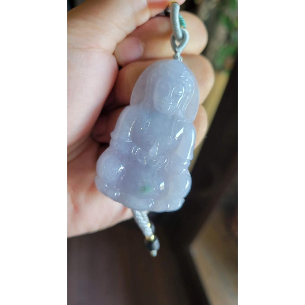 逸品軒~天然緬甸玉A貨-R1775-冰細糯紫羅蘭寶瓶觀音墜子 長55mm寬34.5mm厚7.7mm 種水好，玉質細膩，顏-細節圖2