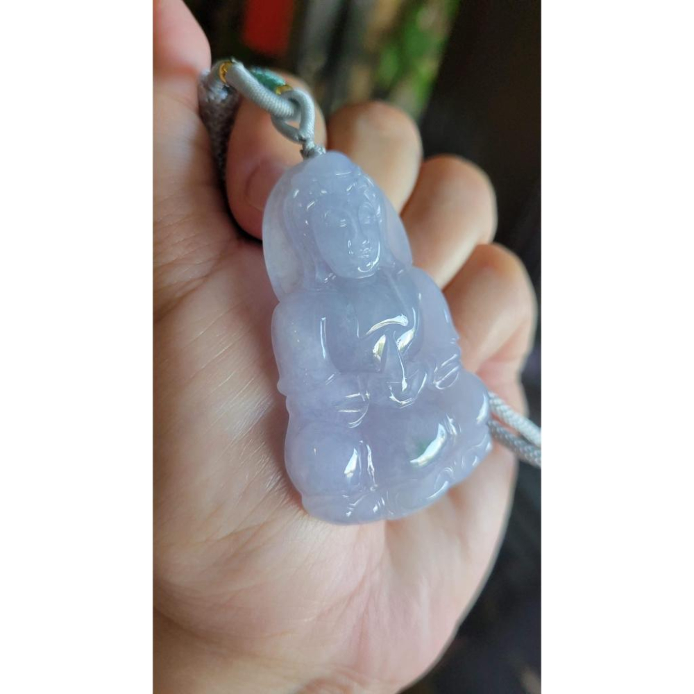 逸品軒~天然緬甸玉A貨-R1775-冰細糯紫羅蘭寶瓶觀音墜子 長55mm寬34.5mm厚7.7mm 種水好，玉質細膩，顏-細節圖4