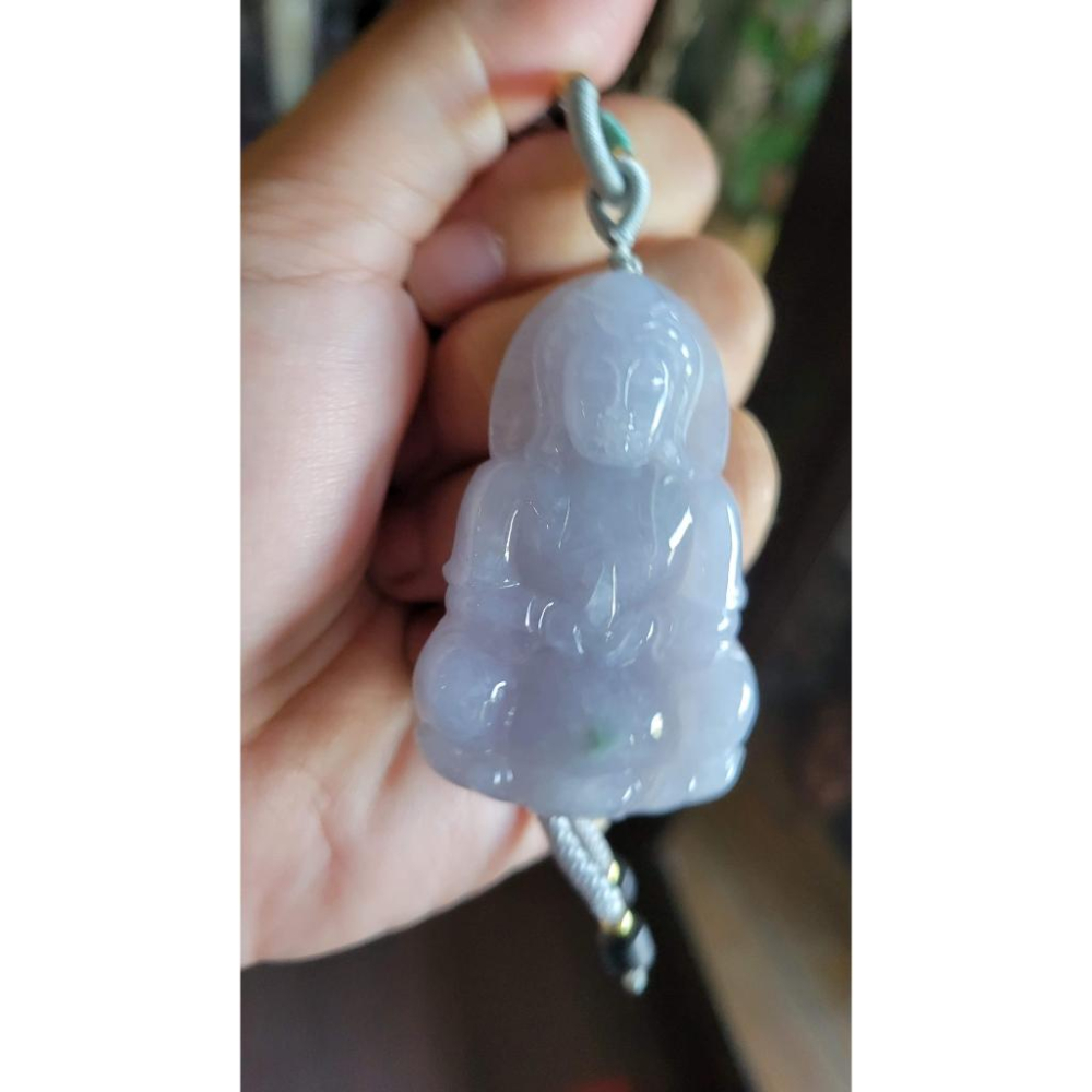 逸品軒~天然緬甸玉A貨-R1775-冰細糯紫羅蘭寶瓶觀音墜子 長55mm寬34.5mm厚7.7mm 種水好，玉質細膩，顏-細節圖5
