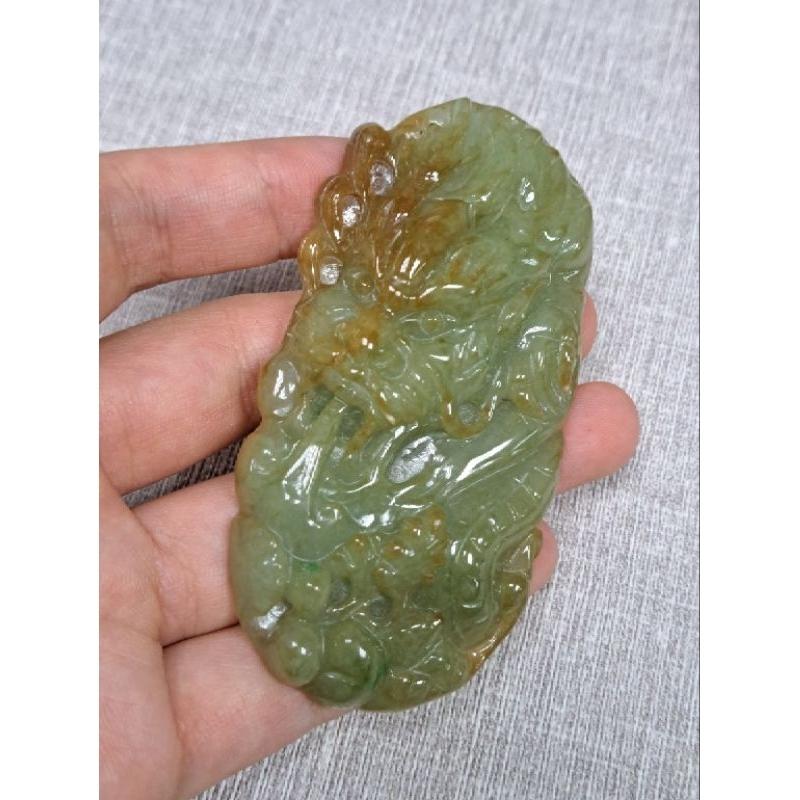 逸品軒～天然緬甸玉A貨-Z5841-灑金龍牌長76.4mm寬37.5mm厚11mm💰特價1500元🐉🐲佩戴翡翠龍牌，代表-細節圖4