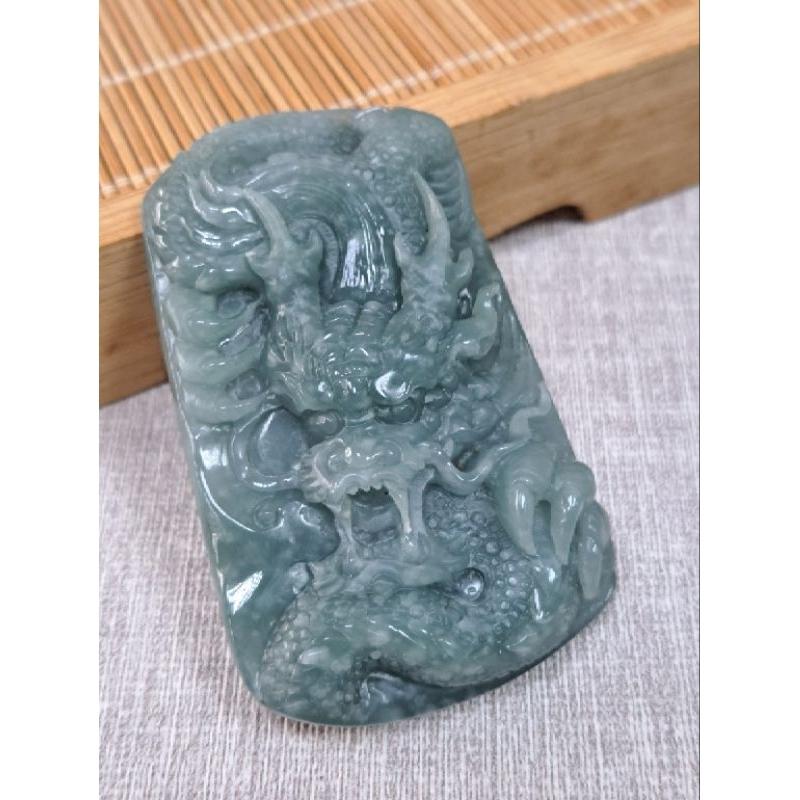 逸品軒～天然玉A貨-Z5864-瓜料龍牌墜子長66.2mm寬40.4mm厚13.4mm💰特價2680元🐲翡翠龍牌寓-細節圖2
