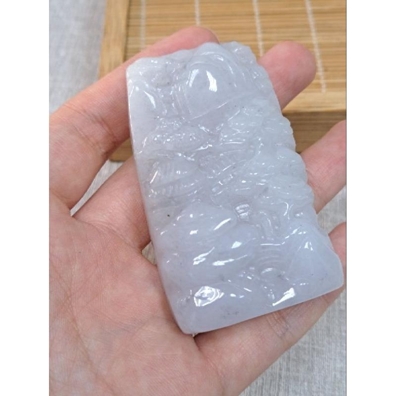 逸品軒～天然緬甸玉A貨-Z5840-細糯山水墜子長64.1mm寬39.6mm厚14.1mm💰特價1800元• 翡翠山水-細節圖4