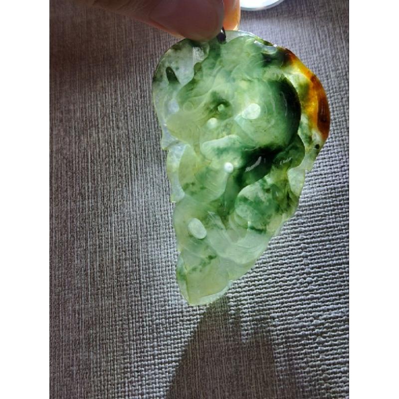 逸品軒～天然緬甸玉A貨-Z5856-飄花龍墜子長64.1mm寬39.9mm厚6.2mm💰特價999元🐲🐉自古龍是九五之尊-細節圖2