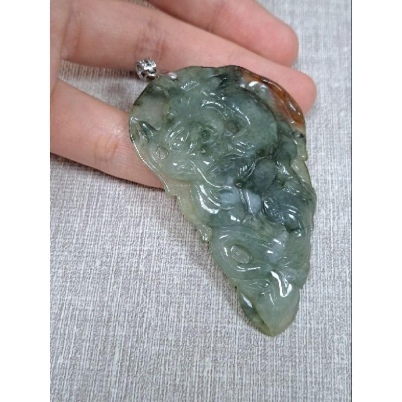 逸品軒～天然緬甸玉A貨-Z5856-飄花龍墜子長64.1mm寬39.9mm厚6.2mm💰特價999元🐲🐉自古龍是九五之尊-細節圖3