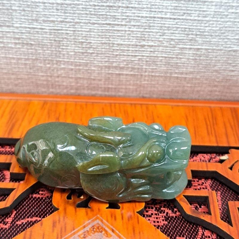 逸品軒～天然緬甸玉A貨-Z5376-貔貅小擺件/墜子長41.1mm寬16.8mm厚13.7mm💰特價500元🐲貔貅神-細節圖5