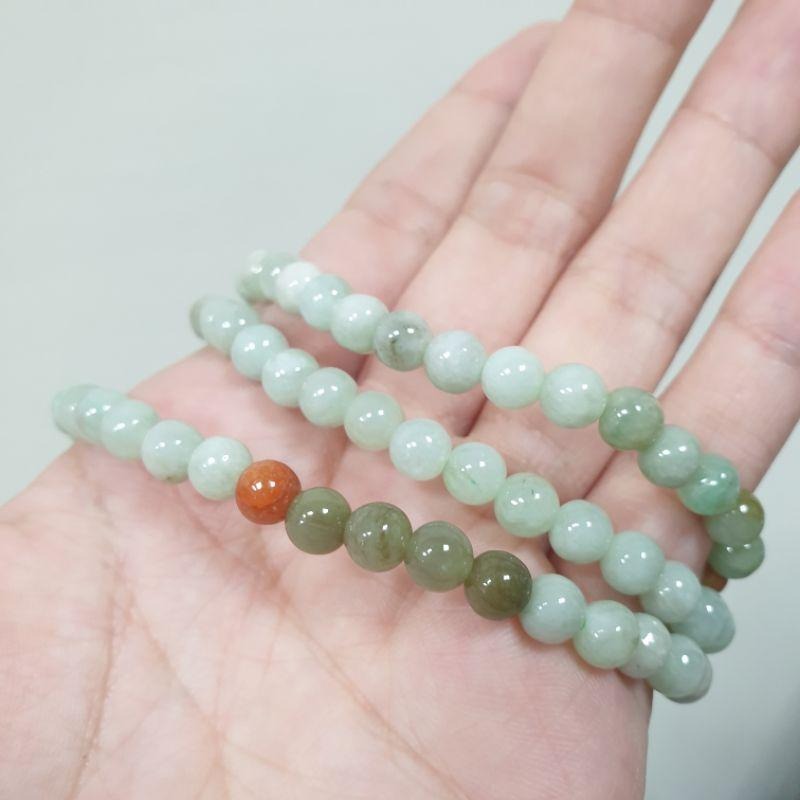 天然緬甸玉A貨-C1578-三色項鍊珠寬5.9mm總長26公分💰售價777元-細節圖2