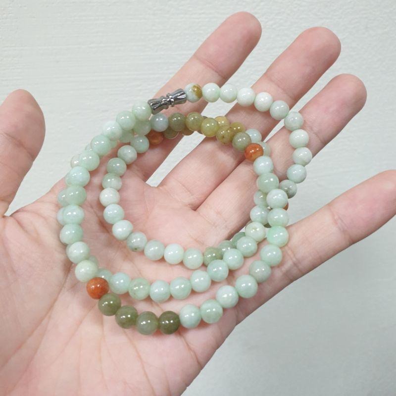 天然緬甸玉A貨-C1578-三色項鍊珠寬5.9mm總長26公分💰售價777元-細節圖4