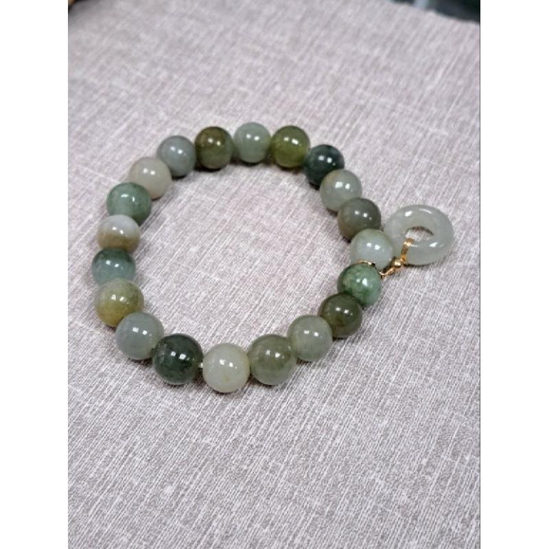逸品軒～天然緬甸玉A貨-C1923-翡翠手珠 珠寬10.1mm；適合手腕15-16公分配戴 💰特-細節圖2