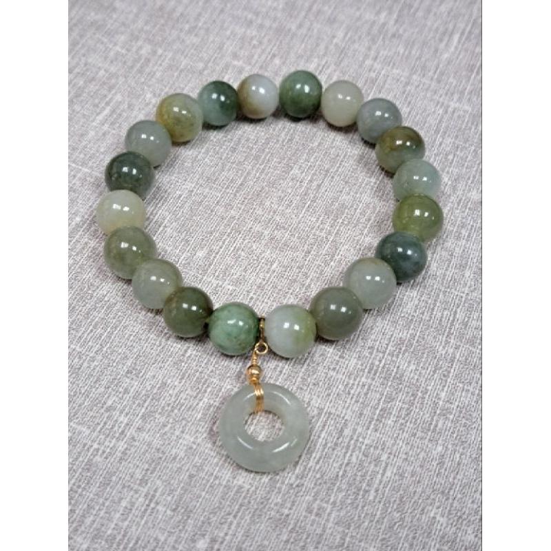 逸品軒～天然緬甸玉A貨-C1923-翡翠手珠 珠寬10.1mm；適合手腕15-16公分配戴 💰特-細節圖3