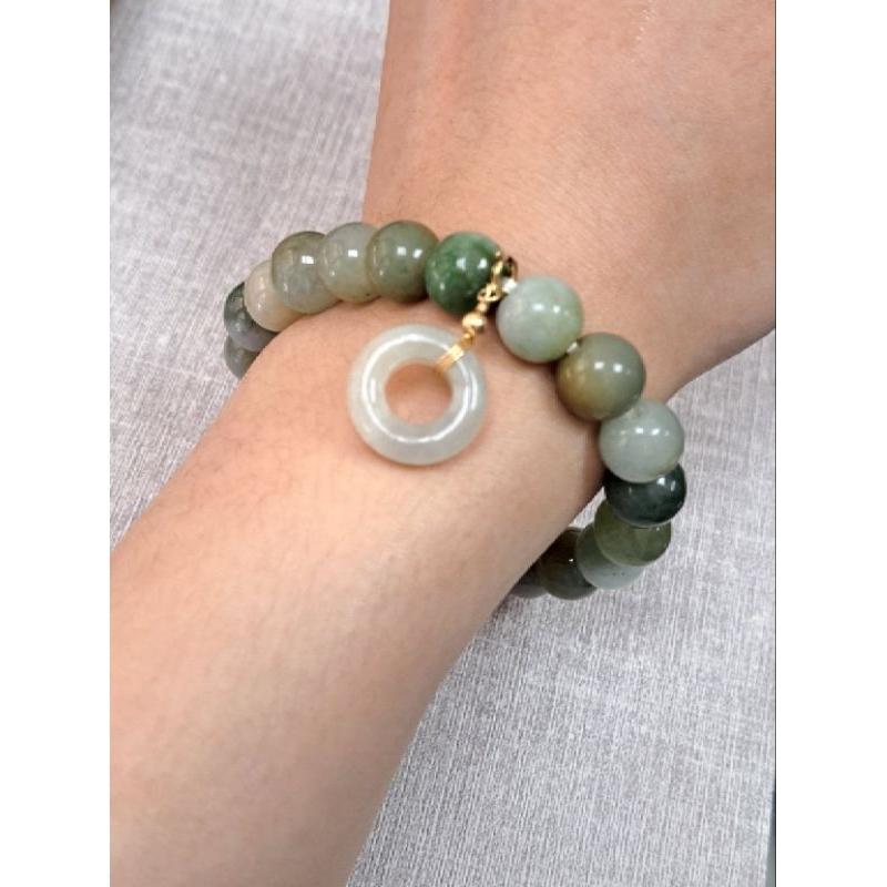 逸品軒～天然緬甸玉A貨-C1923-翡翠手珠 珠寬10.1mm；適合手腕15-16公分配戴 💰特-細節圖4