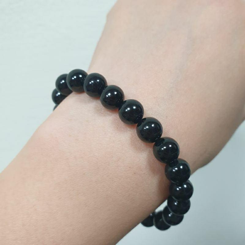 天然玉A貨-C1785-瓜料墨翠手珠(不透光)珠寬7.8mm💰售價888元• 適合手圍16公分配戴-細節圖2