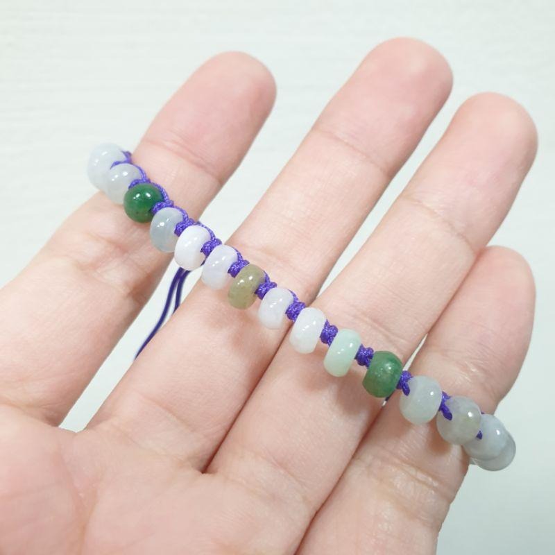 天然緬甸玉A貨-C1666-算盤珠手鍊珠寬6.1mm厚2.2mm💰售價300元🔸️活動拉繩-細節圖2