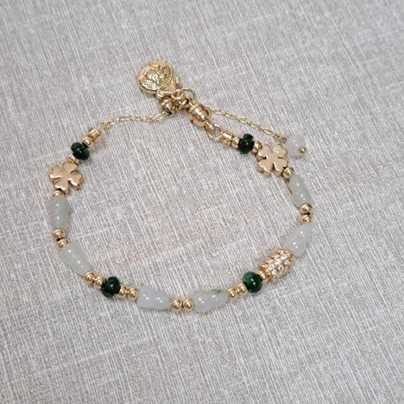 逸品軒～天然緬甸玉A貨-C1872-冰糯葫蘆手鍊 珠寬7mm厚4.9mm 💰特價999元
• 適合手腕14-15公分配-細節圖4