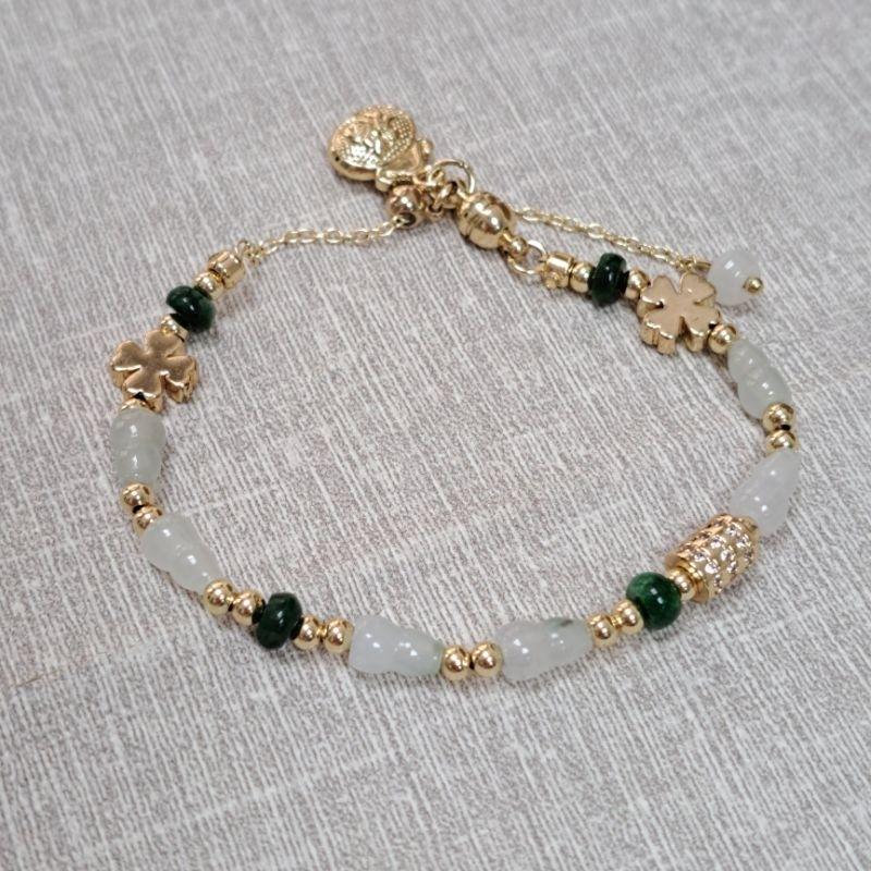 逸品軒～天然緬甸玉A貨-C1872-冰糯葫蘆手鍊 珠寬7mm厚4.9mm 💰特價999元
• 適合手腕14-15公分配-細節圖5