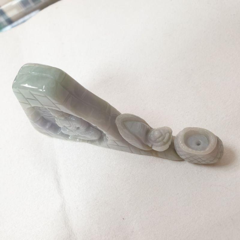 天然緬甸玉A貨-O0307-佛祖香插香座高61.4mm寬106.7mm厚13.3mm💰特價2088元-細節圖4