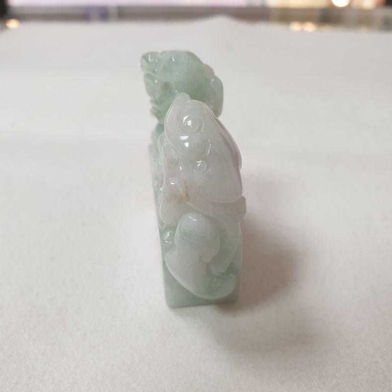 天然緬甸玉A貨-O0288-飄花貔貅小擺件(附陸證)高48.5mm寬48.1mm厚16.3mm💰特價2200元-細節圖6