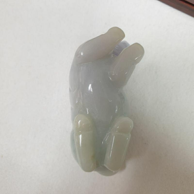 逸品軒～天然緬甸玉A貨-O0360-細糯淡春彩豬小擺件長54.3mm寬22.6mm厚25.7mm💰特價1780元-細節圖5