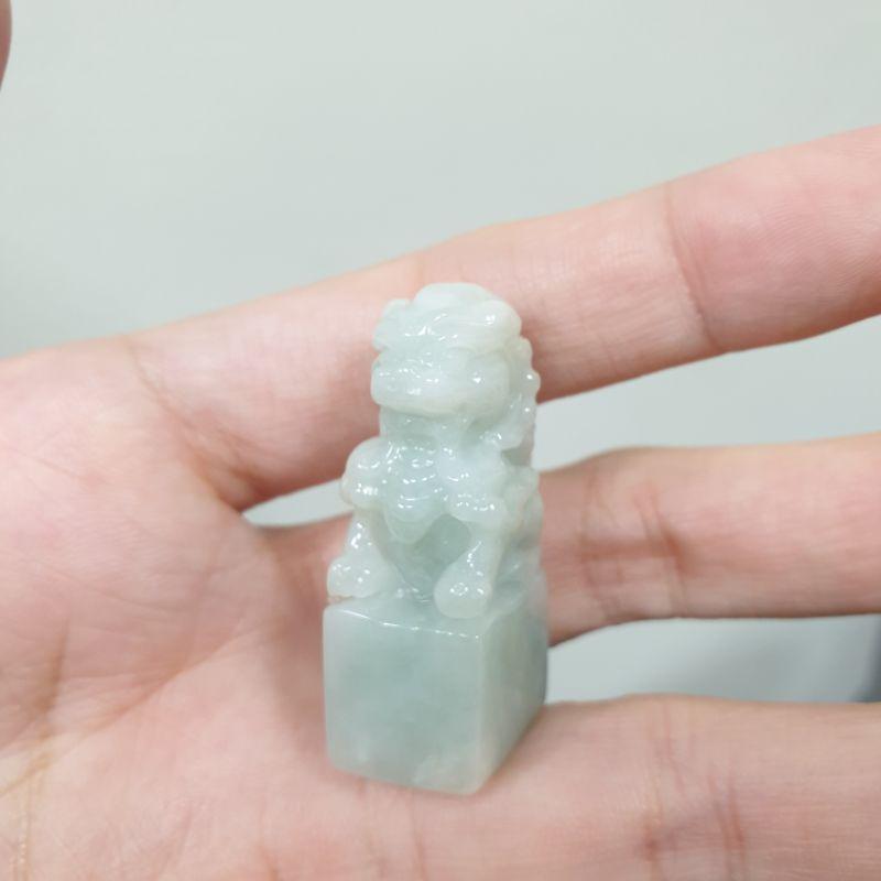 天然緬甸玉A貨-O0315-獅子小擺件長36.5mm寬12.6mm厚17.6mm▪️翡翠玉獅展現了無畏無惧的勇敢精神-細節圖3