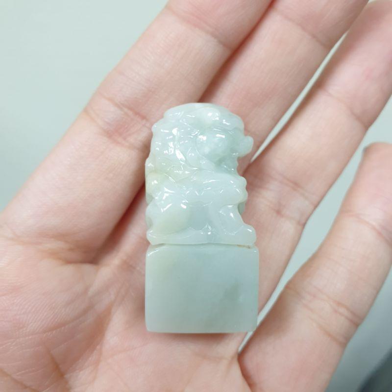 天然緬甸玉A貨-O0315-獅子小擺件長36.5mm寬12.6mm厚17.6mm▪️翡翠玉獅展現了無畏無惧的勇敢精神-細節圖4
