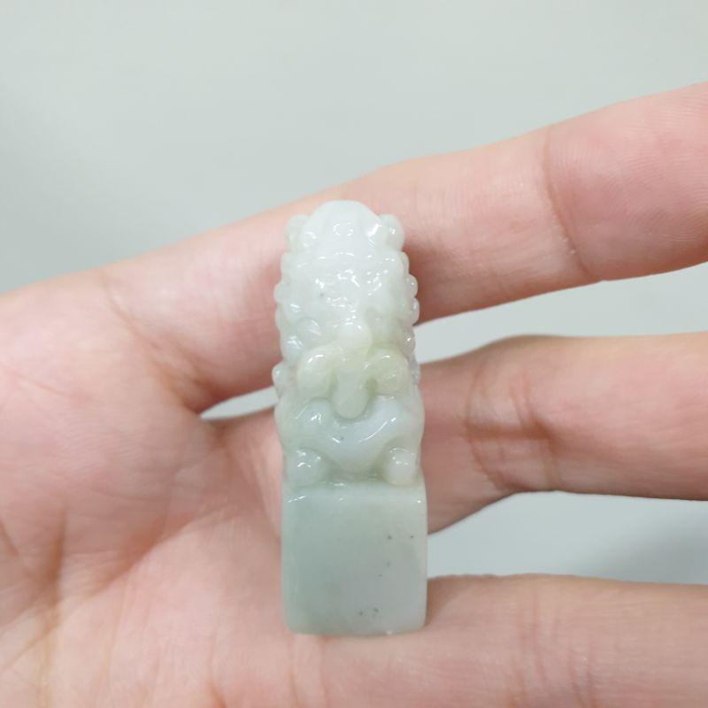 天然緬甸玉A貨-O0315-獅子小擺件長36.5mm寬12.6mm厚17.6mm▪️翡翠玉獅展現了無畏無惧的勇敢精神-細節圖5
