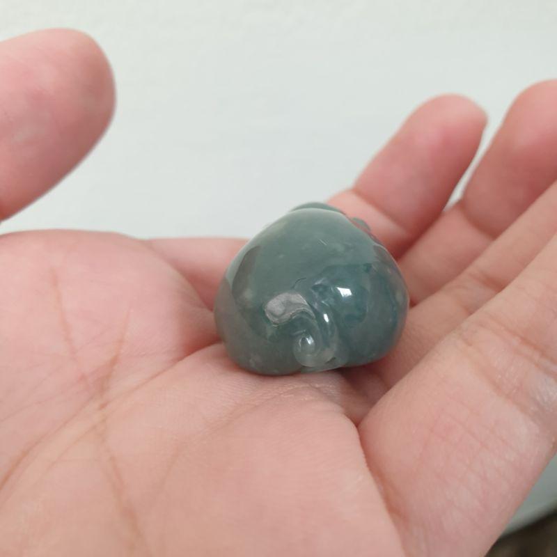 天然玉A貨-O0299-瓜料細糯小豬小擺件/墜子長37.8mm寬22mm厚18.3mm💰特價999元-細節圖3