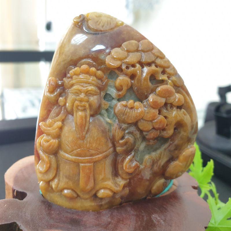 天然緬甸玉A貨-O0269-黃翡財神擺件高79.2mm寬61.7mm厚24.5mm💰特價4500元
🔸️有打孔也可當墜子-細節圖2
