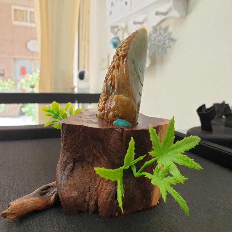 天然緬甸玉A貨-O0269-黃翡財神擺件高79.2mm寬61.7mm厚24.5mm💰特價4500元
🔸️有打孔也可當墜子-細節圖6