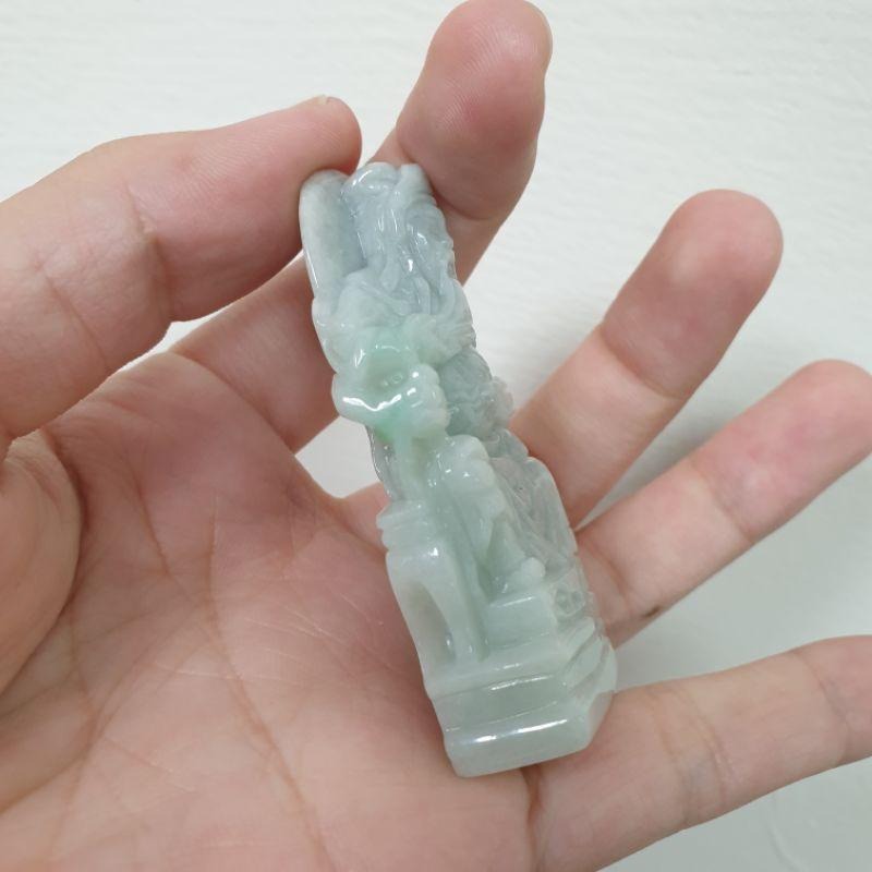 天然緬甸玉A貨-O0233-關公擺件長59.7mm寬27.7mm厚15.1mm💰特價888元-細節圖6