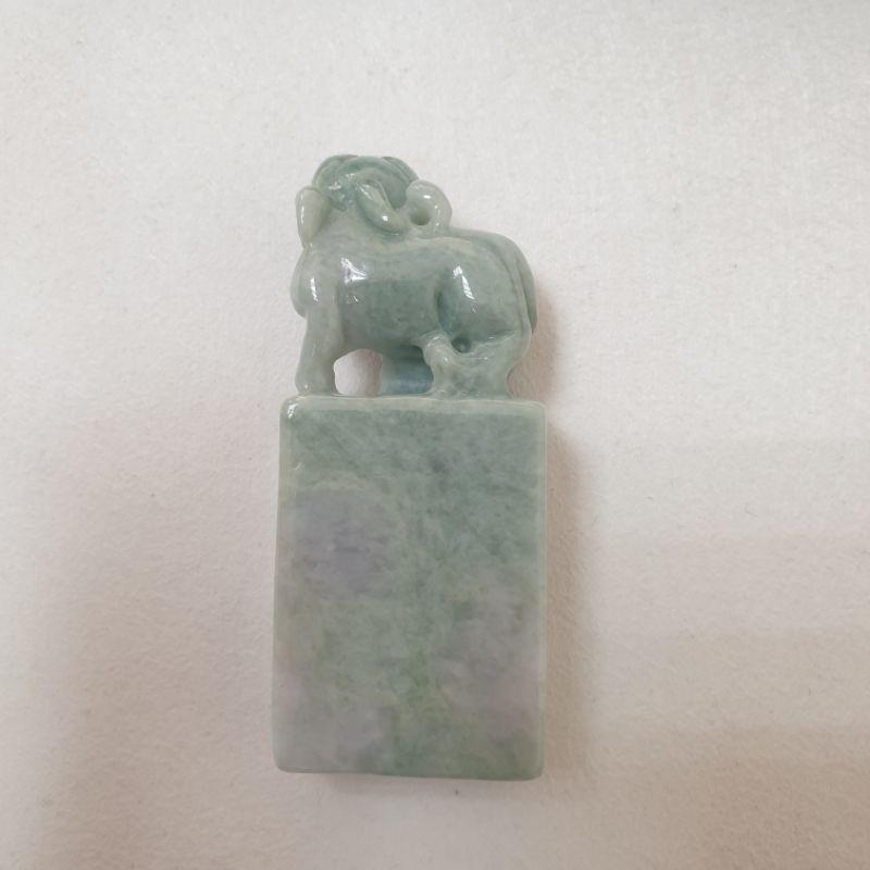 天然緬甸玉A貨-O0250-貔貅小擺件/印章長74.8mm寬31.3mm厚16.1mm💰特價2000元-細節圖2