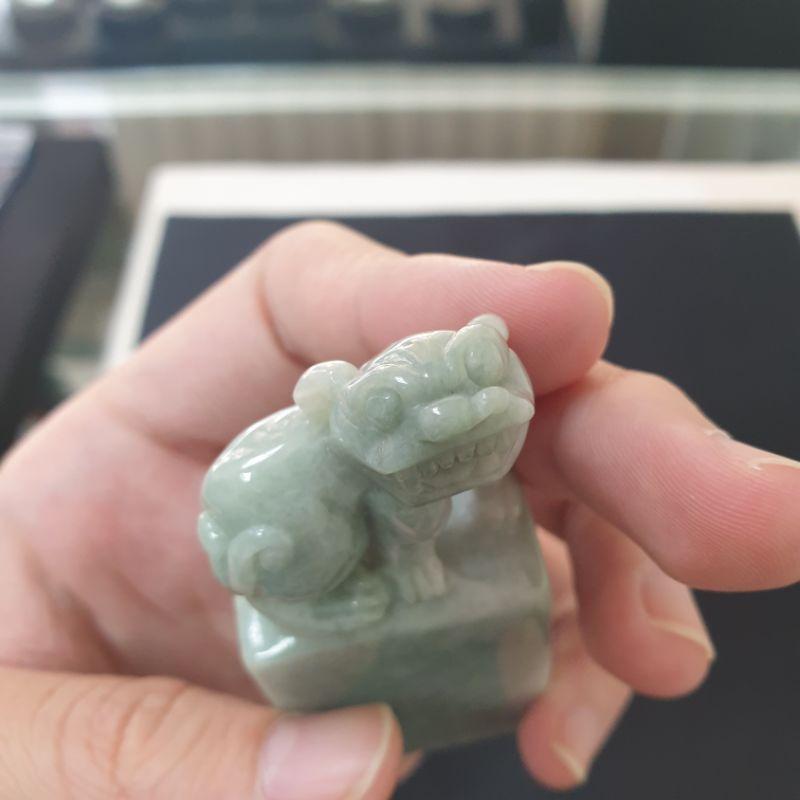 天然緬甸玉A貨-O0250-貔貅小擺件/印章長74.8mm寬31.3mm厚16.1mm💰特價2000元-細節圖3