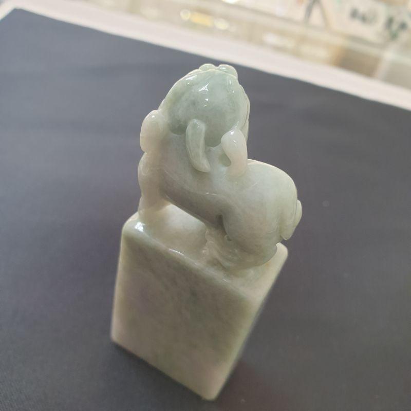 天然緬甸玉A貨-O0250-貔貅小擺件/印章長74.8mm寬31.3mm厚16.1mm💰特價2000元-細節圖4