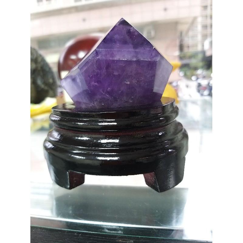 紫骨幹水晶-O0019-寬:7.4公分高:7公分厚:4.8公分(尺寸不含座) 含座重量399克 特價:1300元-細節圖2