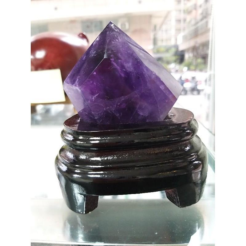 紫骨幹水晶-O0019-寬:7.4公分高:7公分厚:4.8公分(尺寸不含座) 含座重量399克 特價:1300元-細節圖3