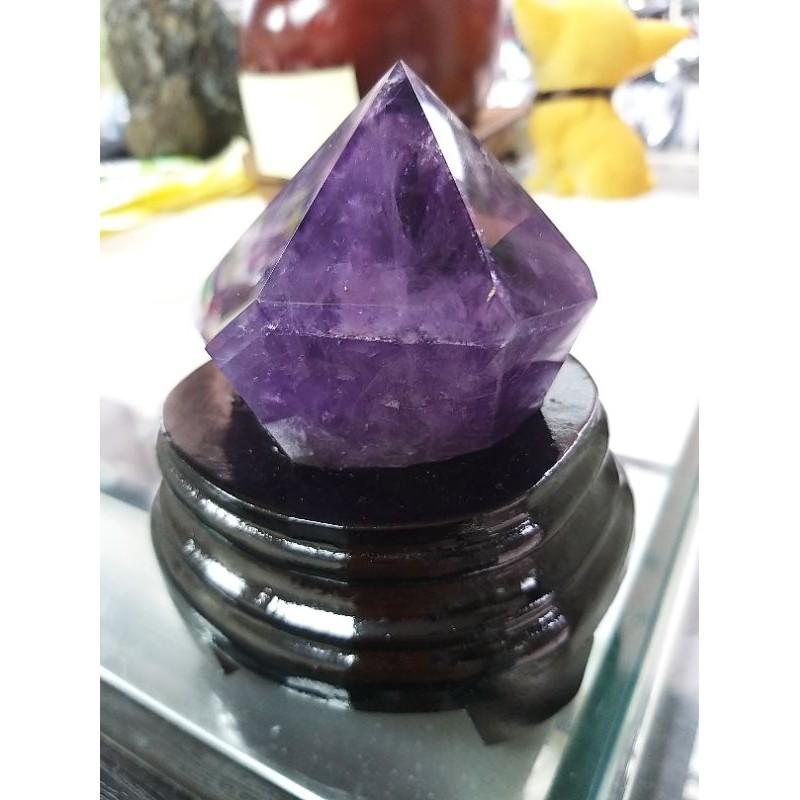 紫骨幹水晶-O0019-寬:7.4公分高:7公分厚:4.8公分(尺寸不含座) 含座重量399克 特價:1300元-細節圖4